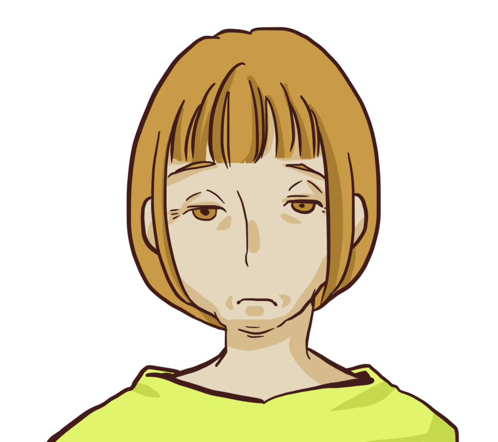 しぼん顔顔
