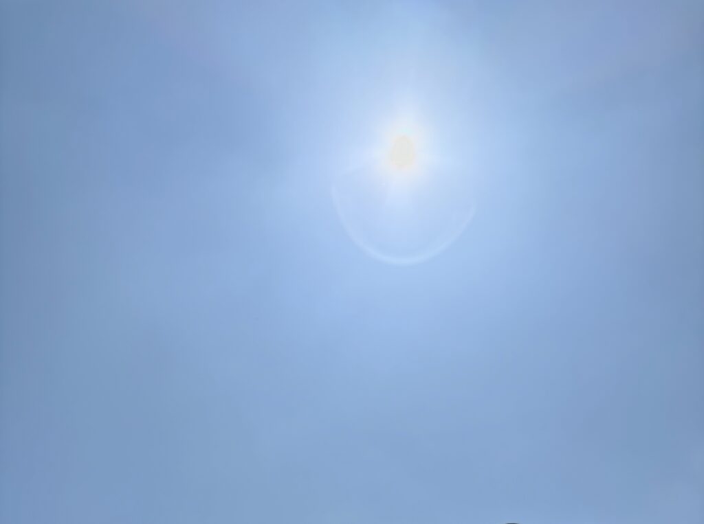 太陽がさんさんとして紫外線が強い